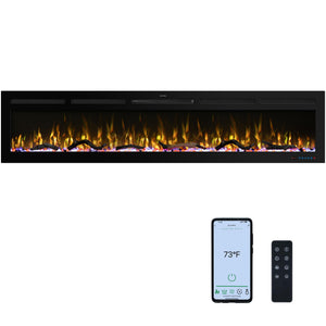 33" WiFi Electric Fireplace Insert, Fireplace Heater with APP Control, Auto - Cycling Multicolor Flames, Crackling Sound, Plug - in & Hardwire, Thermostat, 5 Speed & Brightness, Timer, 750/1500W - Kentsky