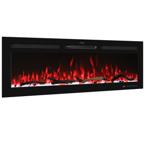 33" WiFi Electric Fireplace Insert, Fireplace Heater with APP Control, Auto - Cycling Multicolor Flames, Crackling Sound, Plug - in & Hardwire, Thermostat, 5 Speed & Brightness, Timer, 750/1500W - Kentsky
