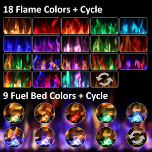 33" WiFi Electric Fireplace Insert, Fireplace Heater with APP Control, Auto - Cycling Multicolor Flames, Crackling Sound, Plug - in & Hardwire, Thermostat, 5 Speed & Brightness, Timer, 750/1500W - Kentsky