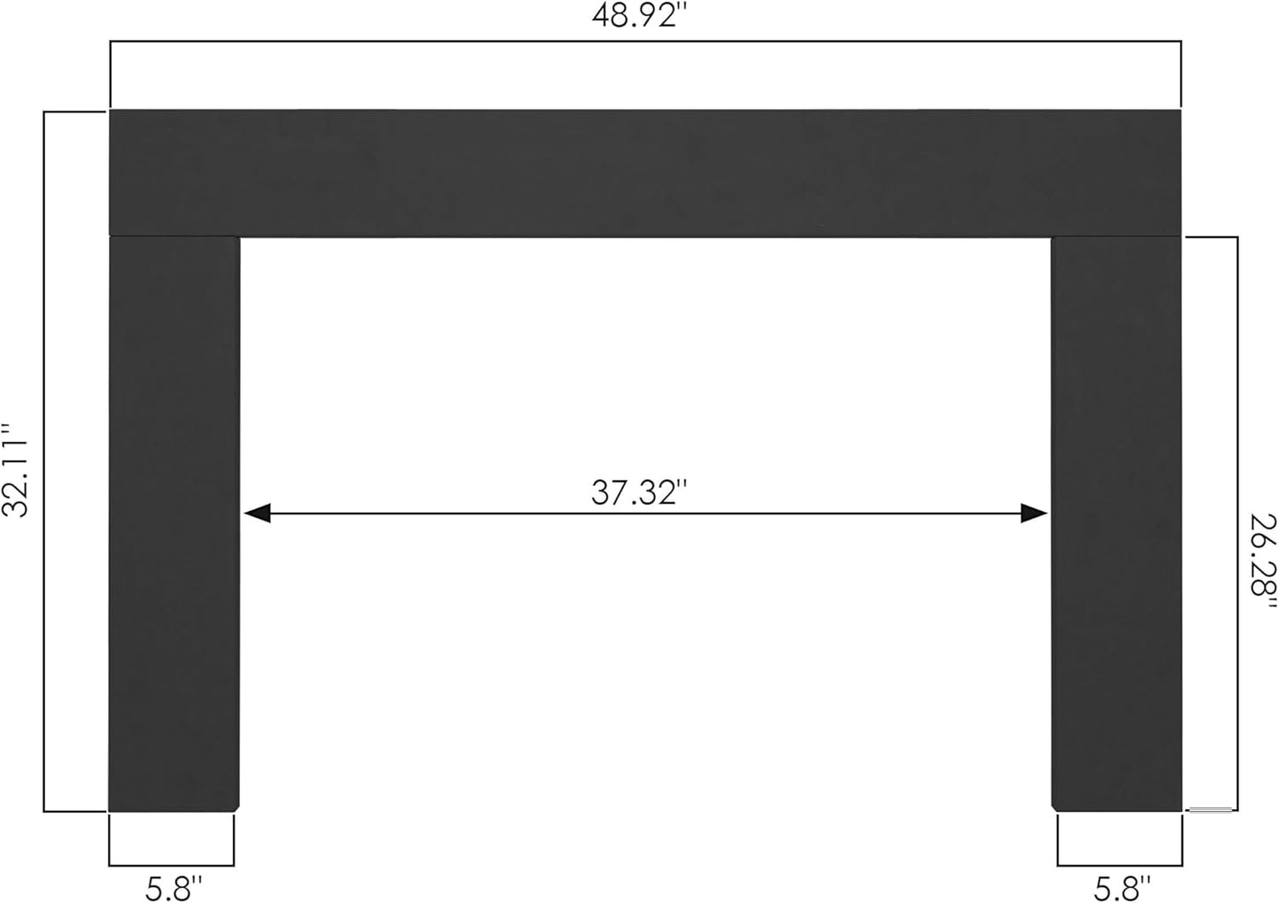 Electric Fireplace Insert - 3 Flame Colors, 750W/1500W, Timer, Black - Kentsky
