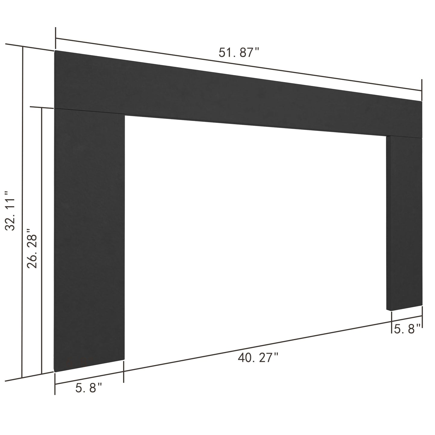 Electric Fireplace Insert with Top Light, Fire Sound, Glass Door & Mesh Screen - Kentsky