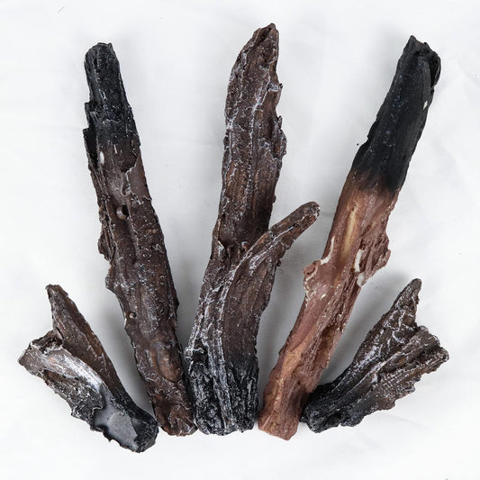 Small Fireplace Logs, Resin Simulation Wood Logs for Electric Fireplace, Indoor Decoration, 6 Piece - Kentsky