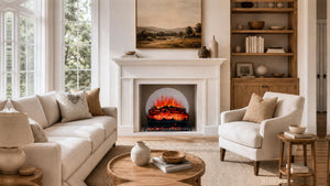 WiFi Freestanding Electric Fireplace Log Set - 9H Timer, Thermostat, 6 Flame Colors, 5 Levels Brightness & Speeds | TL23 - Kentsky