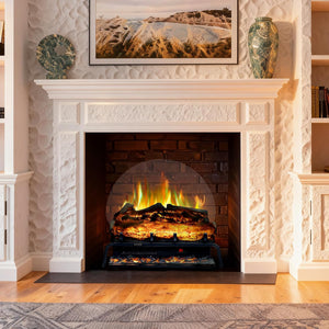 WiFi Freestanding Electric Fireplace Log Set - 9H Timer, Thermostat, 6 Flame Colors, 5 Levels Brightness & Speeds | TL23 - Kentsky