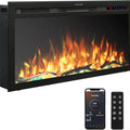33" WiFi Electric Fireplace Insert, Fireplace Heater with APP Control, Auto - Cycling Multicolor Flames, Crackling Sound, Plug - in & Hardwire, Thermostat, 5 Speed & Brightness, Timer, 750/1500W - Kentsky