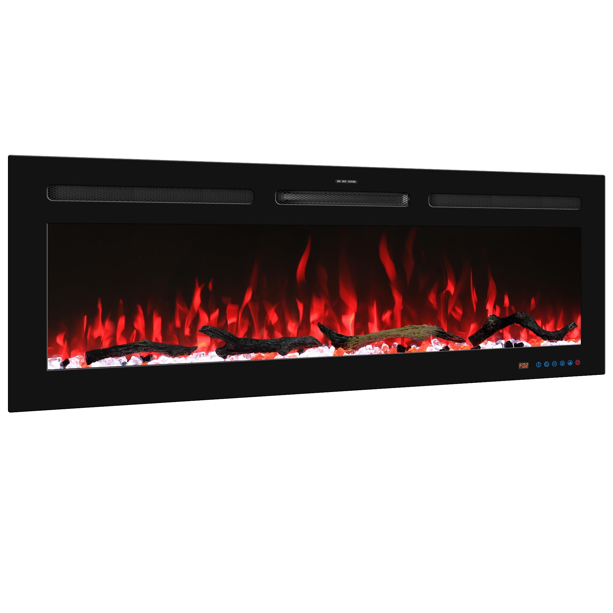 33" WiFi Electric Fireplace Insert, Fireplace Heater with APP Control, Auto - Cycling Multicolor Flames, Crackling Sound, Plug - in & Hardwire, Thermostat, 5 Speed & Brightness, Timer, 750/1500W - Kentsky