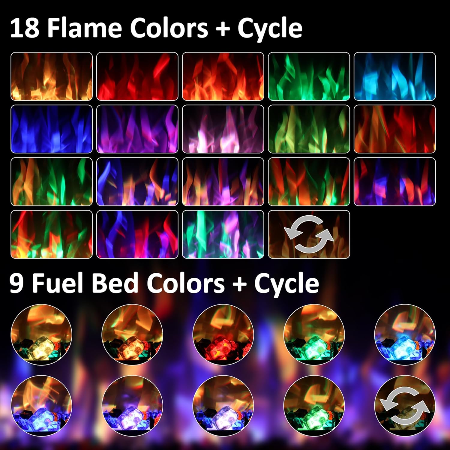 33" WiFi Electric Fireplace Insert, Fireplace Heater with APP Control, Auto - Cycling Multicolor Flames, Crackling Sound, Plug - in & Hardwire, Thermostat, 5 Speed & Brightness, Timer, 750/1500W - Kentsky