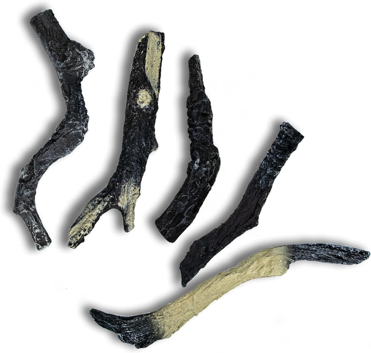 5 Pieces Artificial Logs, Resin Simulation Wood Logs for Electric Fireplace, Indoor Decoration - Kentsky