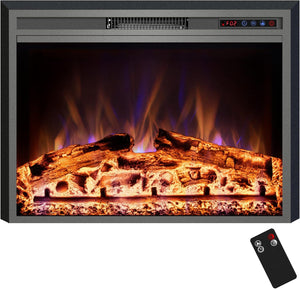 Electric Fireplace, 25" Electric Fireplace Inserts, Recessed Fireplace Heater with Remote Control, Adjustable Flame Colors, Timer&Overheating Protection, 750/1500W - Kentsky