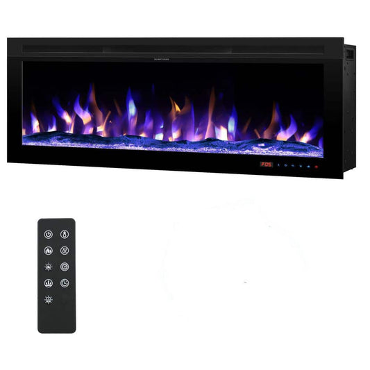 Prismaster keeps your home stylish 36 in. Electric Fireplace Inserts, with Mixed Flame Colors, Brightness and Speed Adjustment, Timer, Thermostat, Black PM03BI36ZM - Kentsky