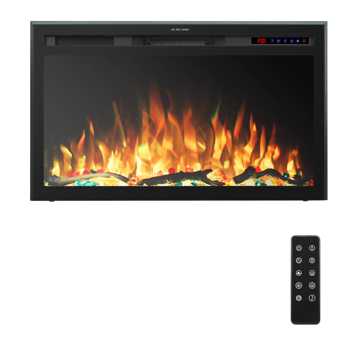 Replacement Remote Control Compatible with EFK Electric Fireplace Insert | Thermostat, Multicolor Flame & Log Fuel Control - Kentsky