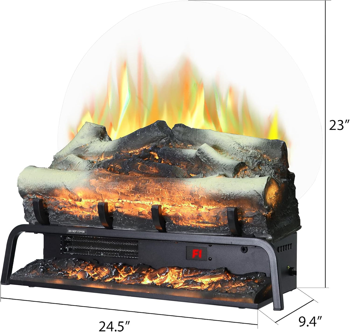 WiFi Freestanding Electric Fireplace Log Set - 9H Timer, Thermostat, 6 Flame Colors, 5 Levels Brightness & Speeds | TL23 - Kentsky
